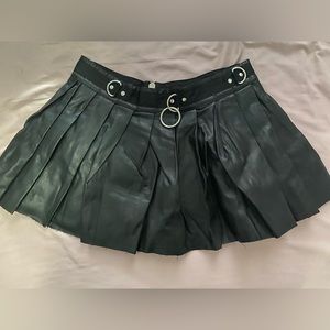 Pleated Leather Dolls Kill Skirt